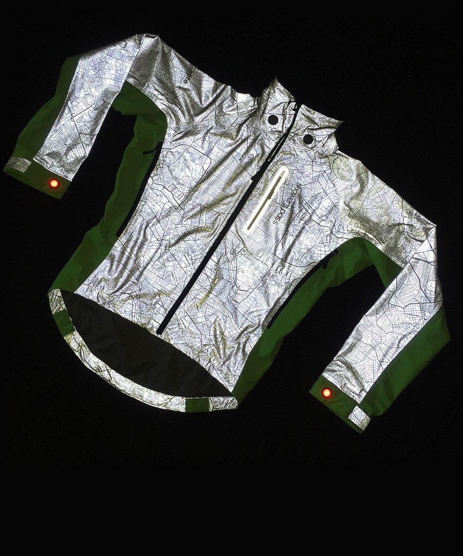 Men's Hi-Vis Torch E-Bike Jacket with Beacon Lights