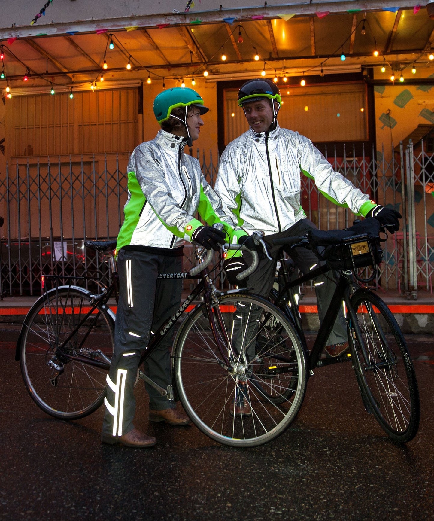 Men's Hi-Vis Torch E-Bike Jacket with Beacon Lights
