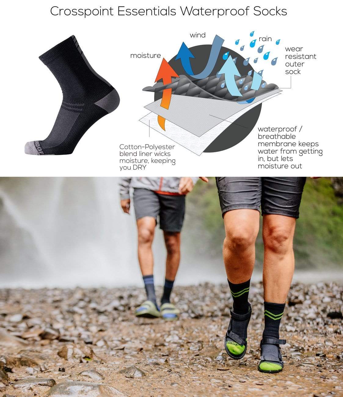 Crosspoint Essentials Waterproof Socks