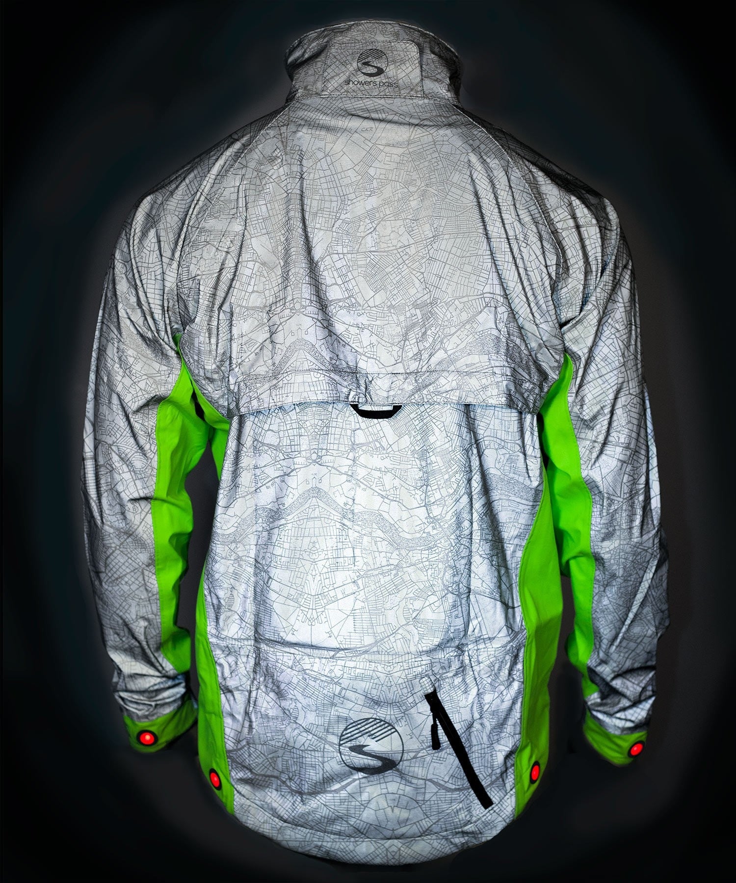 Men's Hi-Vis Torch E-Bike Jacket with Beacon Lights