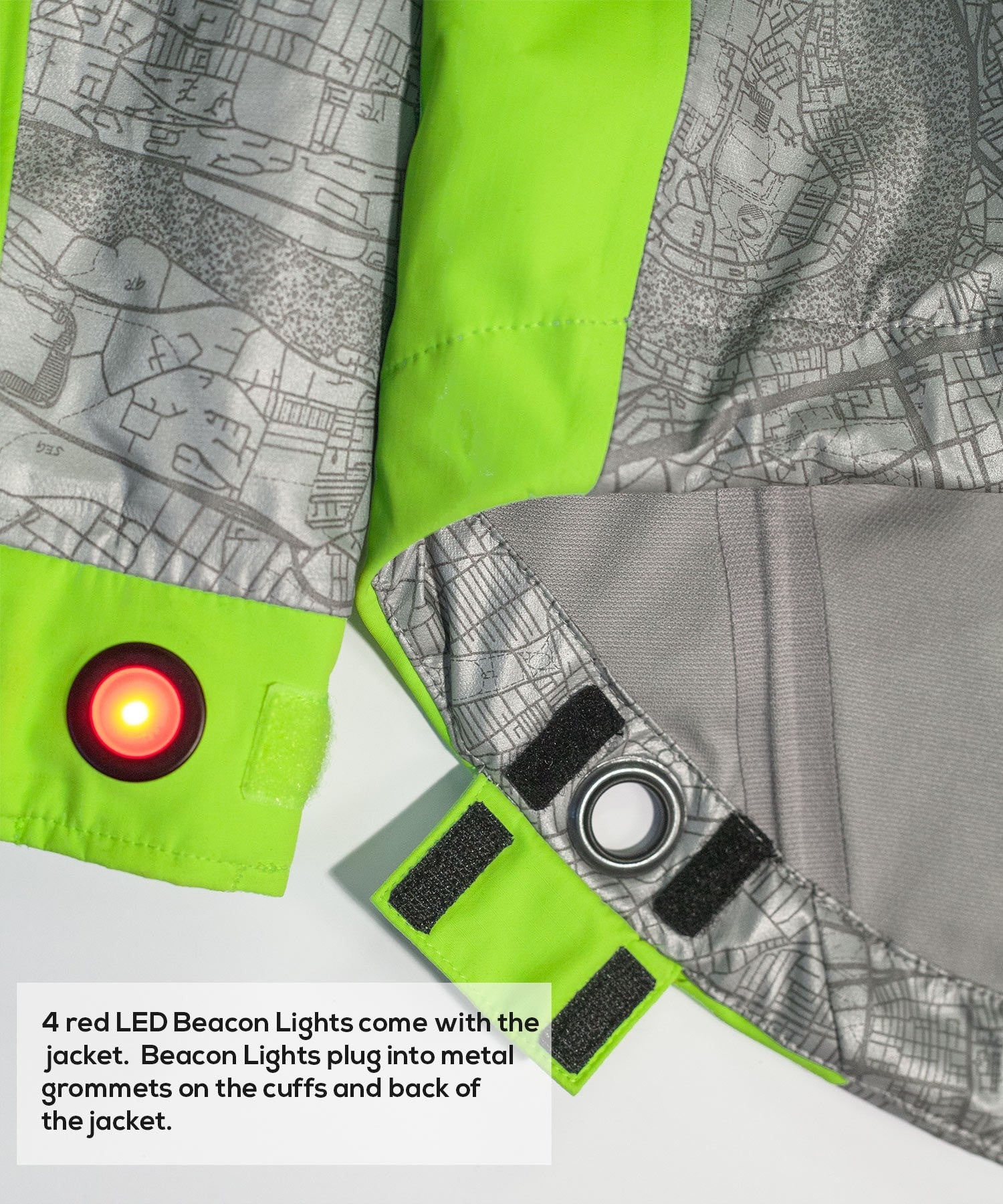 Men's Hi-Vis Torch E-Bike Jacket with Beacon Lights