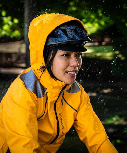 Refuge Women's Cycling Rain Jacket w/ Bike Lights | Sp UK Goldenrod / XX-Large by Showers Pass